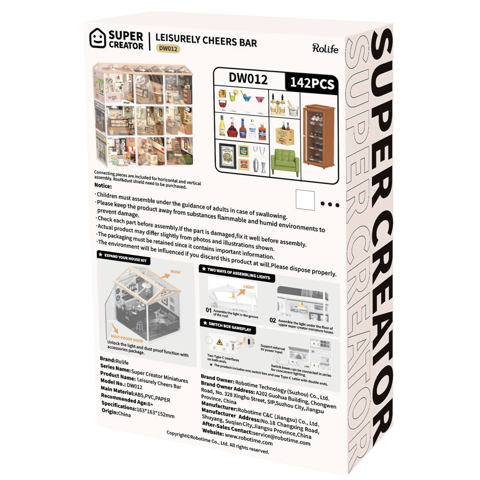 Rolife® Super Creator Leisurely Cheers Bar DIY Miniature Kit
